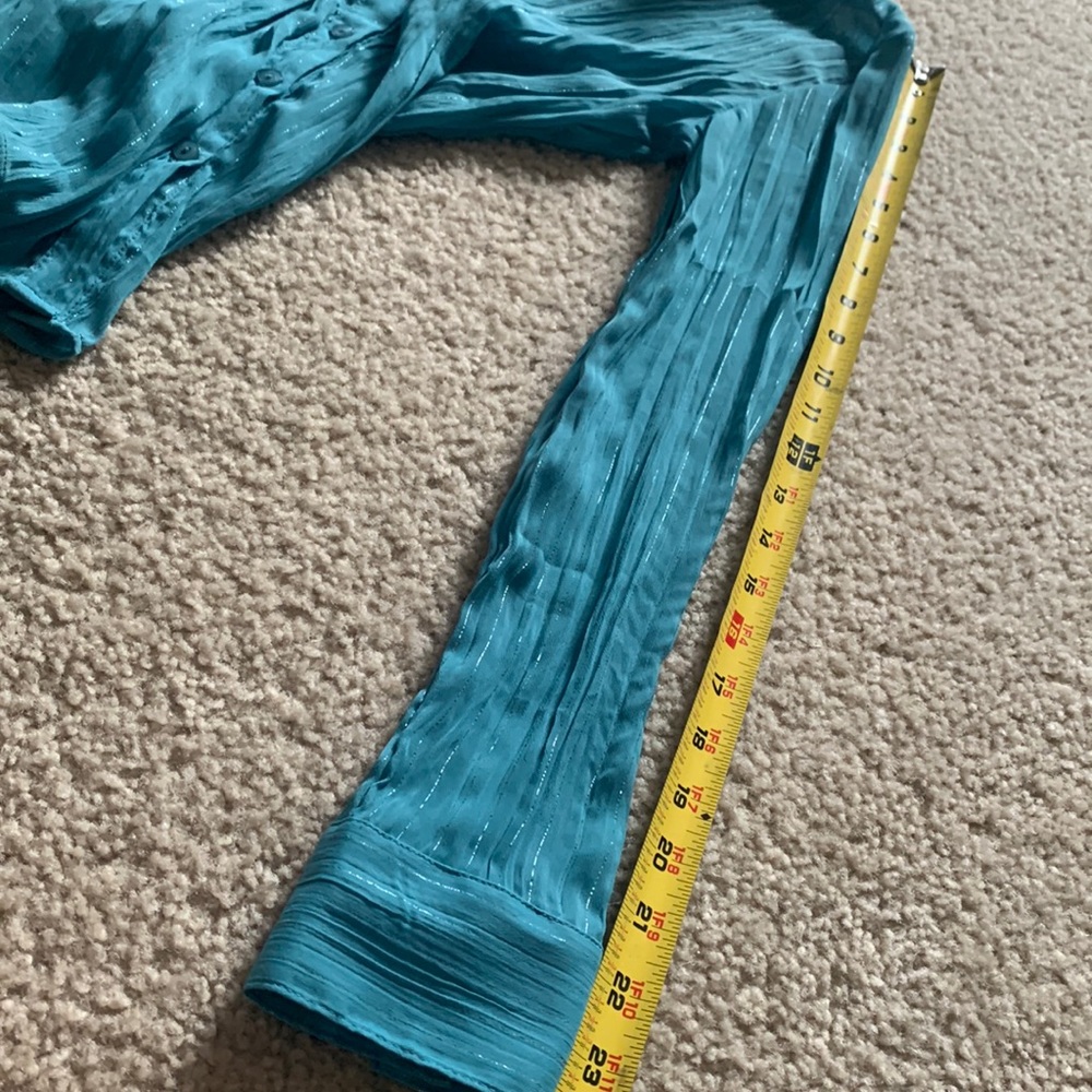 Teal shirt with silver stripes size M - Picture 13 of 17
